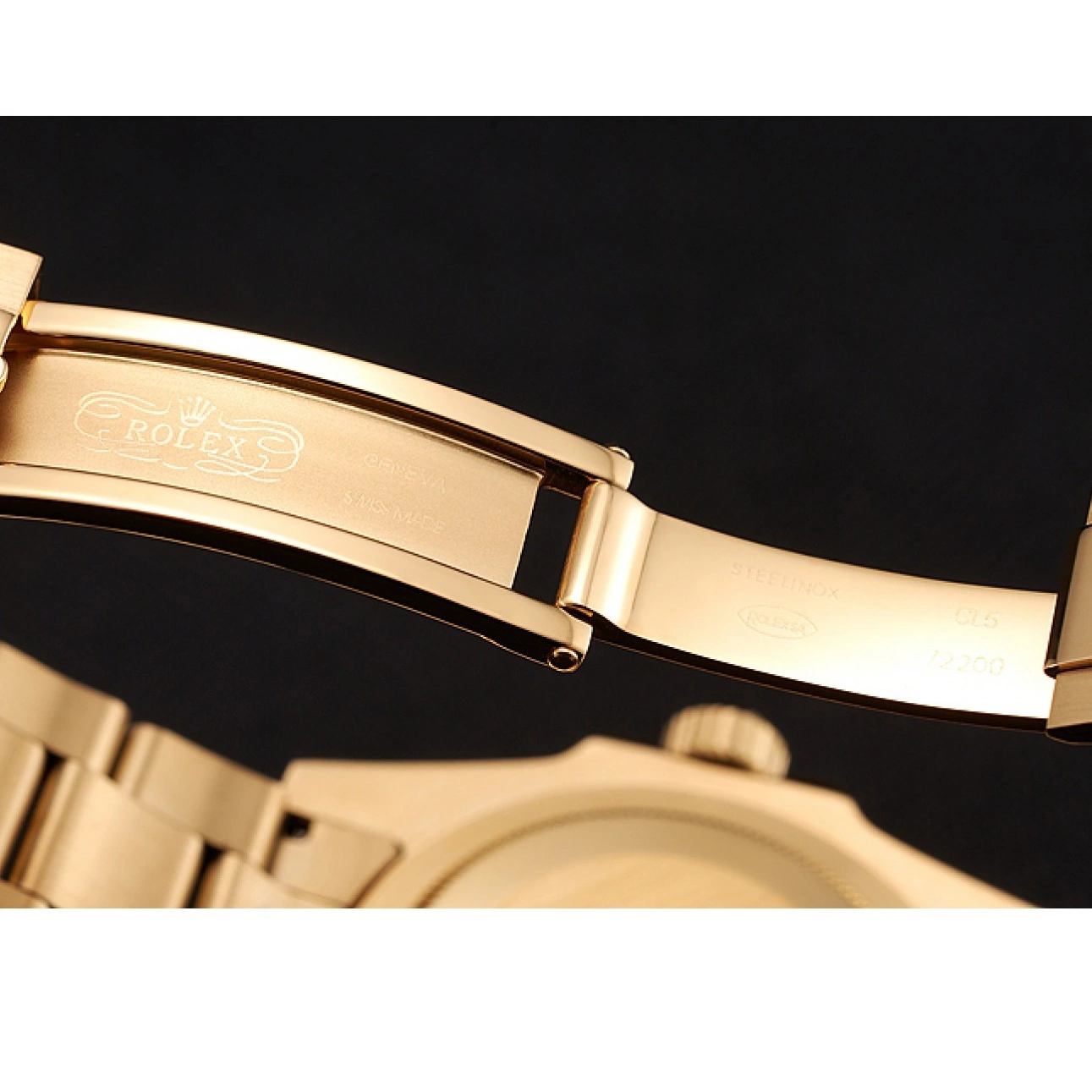 Aaa replica watch Bracelet Gold II Black Bezel Swiss 1453749 GMT Case Dial Rolex Gold And Master 0725